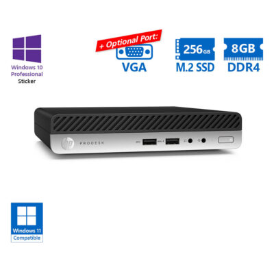 HP (A-) ProDesk 400G4 DM i5-8500T/8GB DDR4/256GB Μ.2 SSD/No ODD/10P Grade A-