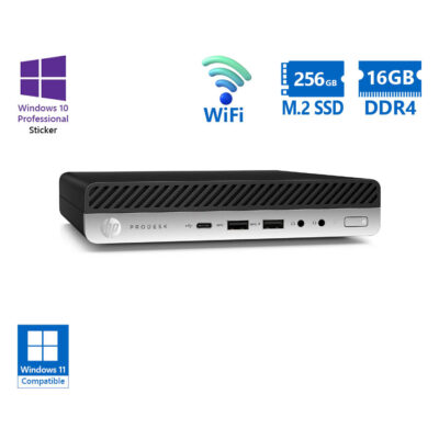 HP ProDesk 600G4 DM WiFi i5-8500T/16GB DDR4/256GB M.2 SSD/No ODD/10P Grade A