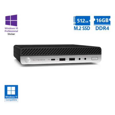 HP EliteDesk 800G4 DM i5-8500T/16GB DDR4/512GB M.2 SSD/No ODD/10P Grade A