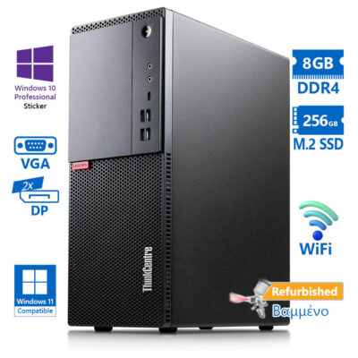 Lenovo M720t Tower WiFi i7-8700/8GB DDR4/256GB M.2 SSD/DVD/10P Grade A+