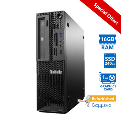 Lenovo ThinkStation E32 SFF Xeon E3-1240v3/16GB DDR3/240GB SSD/Nvidia 1GB/DVD/8H Grade A+ Workstatio