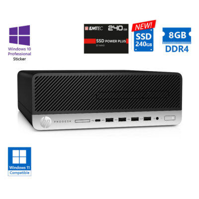 HP 600G4 SFF i3-8100/8GB DDR4/240GB SSD New/No ODD/10P Grade A