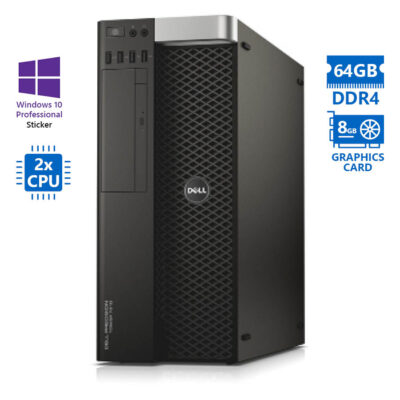 Dell Precision 7810 Tower Xeon 2xE5-2650v3(10-Cores)/64GB DDR4/1TB/Nvidia 8GB/DVD/10P Grade A Workst