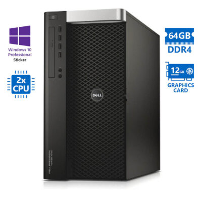 Dell PrecisionT7910 Tower Xeon 2xE5-2690(12-Cores)/64GB DDR4/No HDD/Nvidia 12GB/DVD/10P Grade A Work