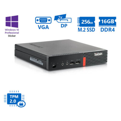 Lenovo ThinkCentre M710q Tiny i5-7500T/16GB DDR4/256GB M.2 SSD/No ODD/10P Grade A