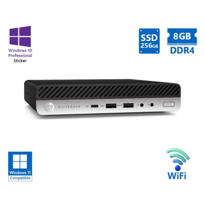 HP EliteDesk 705G5 DM WiFi AMD Ryzen 5Pro 3400GE/8GB DDR4/256GB SSD/No ODD/10P Grade A ed P
