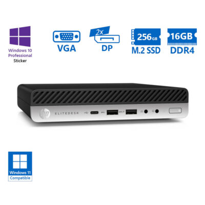 HP EliteDesk 800G5 DM i5-8500/16GB DDR4/256GB M.2 SSD/No ODD/10P Grade A
