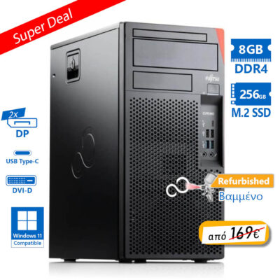 Fujitsu P958 Tower i5-8500/8GB DDR4/256GB M.2 SSD/No ODD/Grade A+