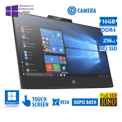 HP (A-) ProOne 600G6 AIO WiFi w/Monitor 21.5”FHD Touchscreen/i5-10500/16GB DDR4/256GB M.2 SSD/No Sta