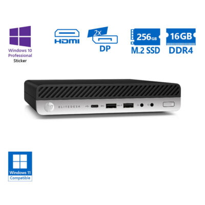 HP EliteDesk 800G4 DM i7-8700/16GB DDR4/256GB M.2 SSD/No ODD/10P Grade A