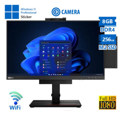Lenovo ThinkCentre M70q Gen 3 AIO WiFi w/TIO24 Gen4``FHD/i5-12400T/8GB DDR4/256GB M.2 SSD/No ODD/Web